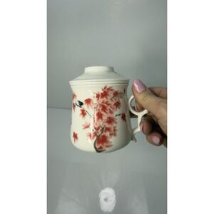 Fetion Red Leaf Painting Chinese Tea Cup,Jingdezhen Ceramics Tea Cup Filte Lid